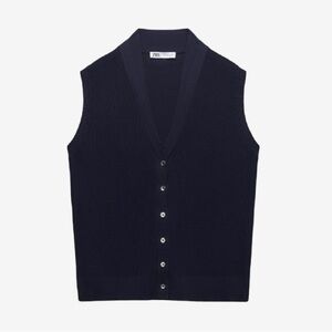 Zara Blue Sleeveless Vest